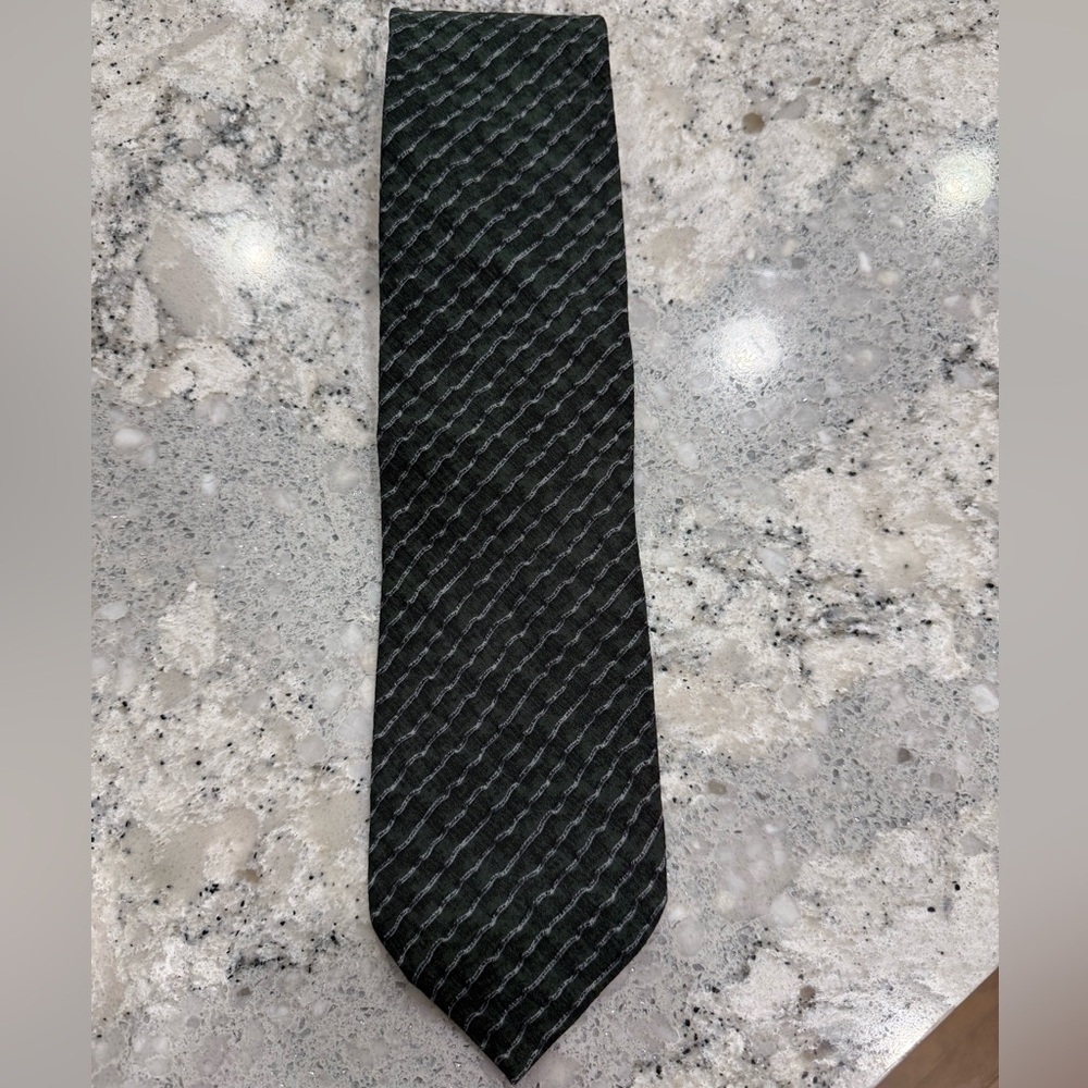 Giorgio Armani Green Textured Tie